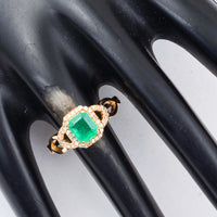 1.05 Ct Octagon Step Cut Natural Emerald 14K Gold Ring