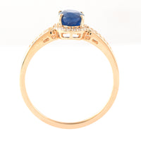 1.53 Ct Oval Mixed Cut Natural Sapphire 14K Gold Ring