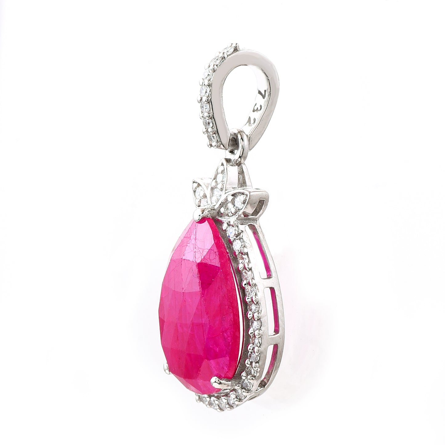 2.06 Ct Pear Ruby 950 Platinum Pendant