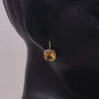 1.44 Ct Cushion Mixed Cut Natural Fire Opal 14K Gold Earrings