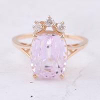8.31 Ct Cushion Natural Kunzite 14K Gold Ring