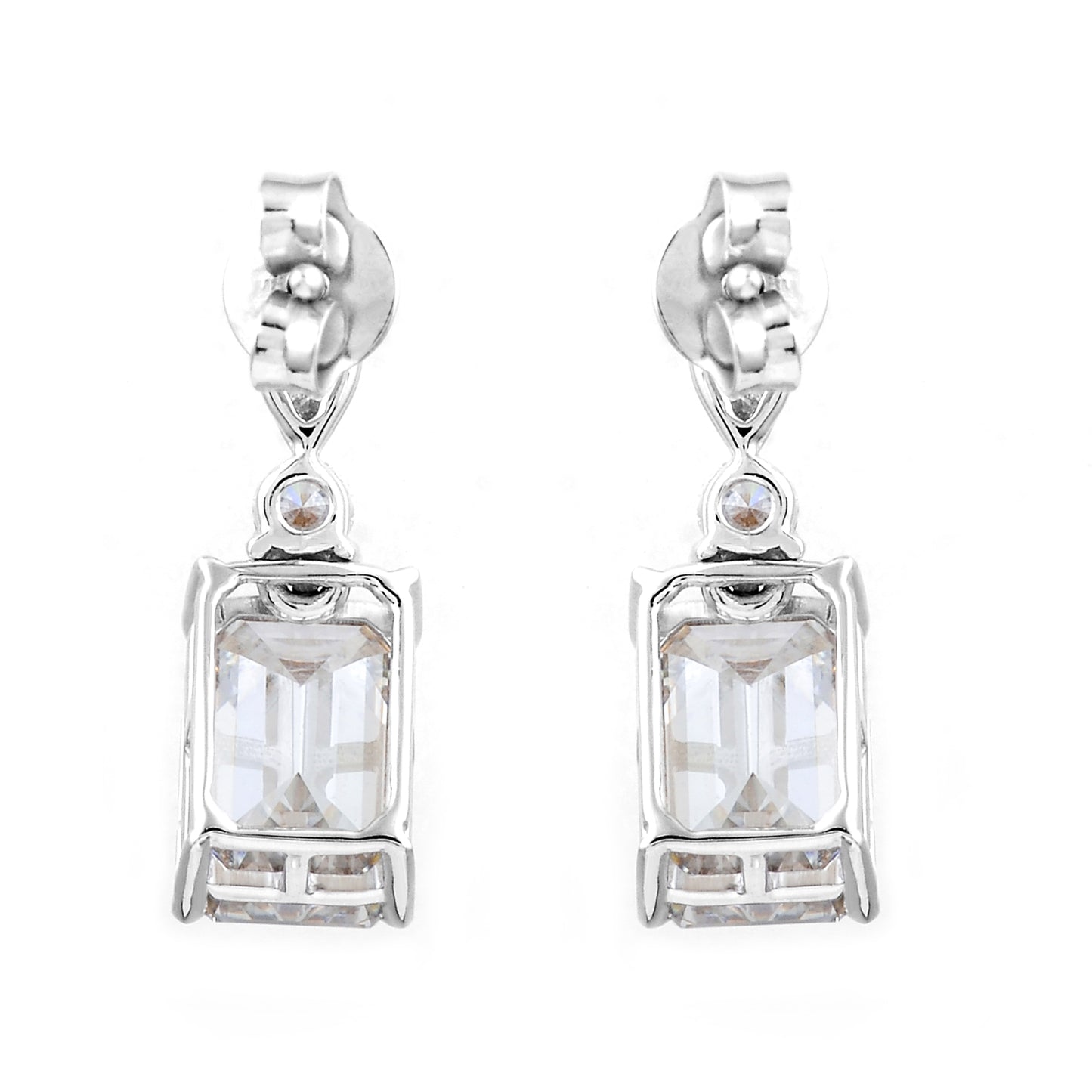 4.36 Ct Octagon Lab Grown Diamond 14K Gold Earrings