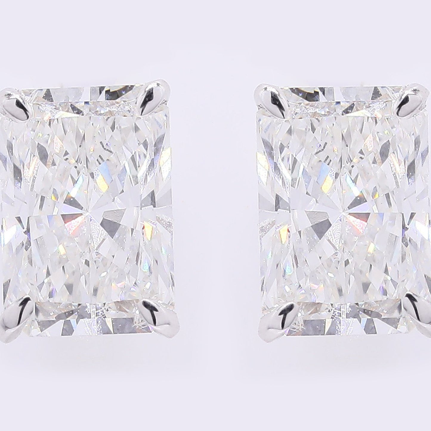 3.86 Carats Lab Grown Diamond 14K Gold Earrings