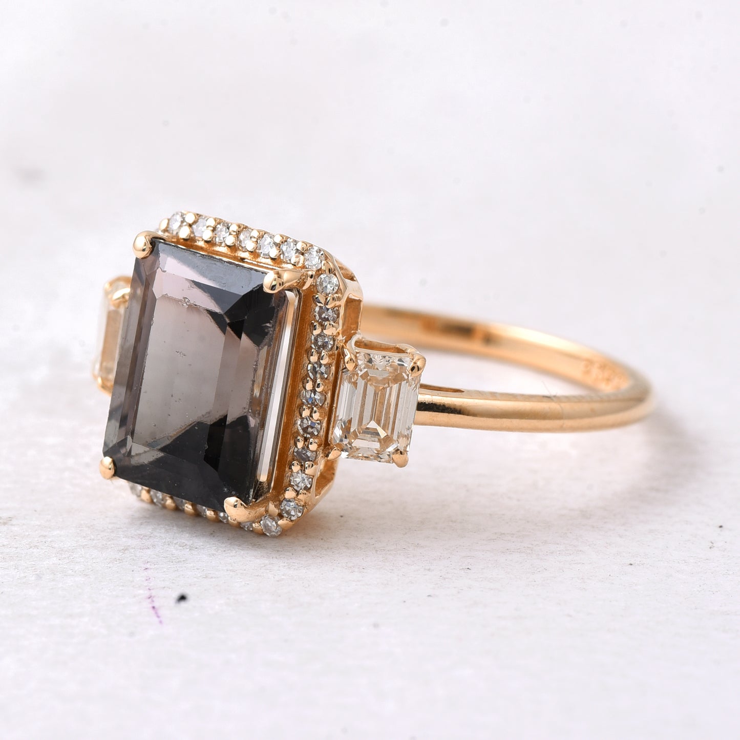 3.26 Ct Octagon Tourmaline 14K Gold Ring