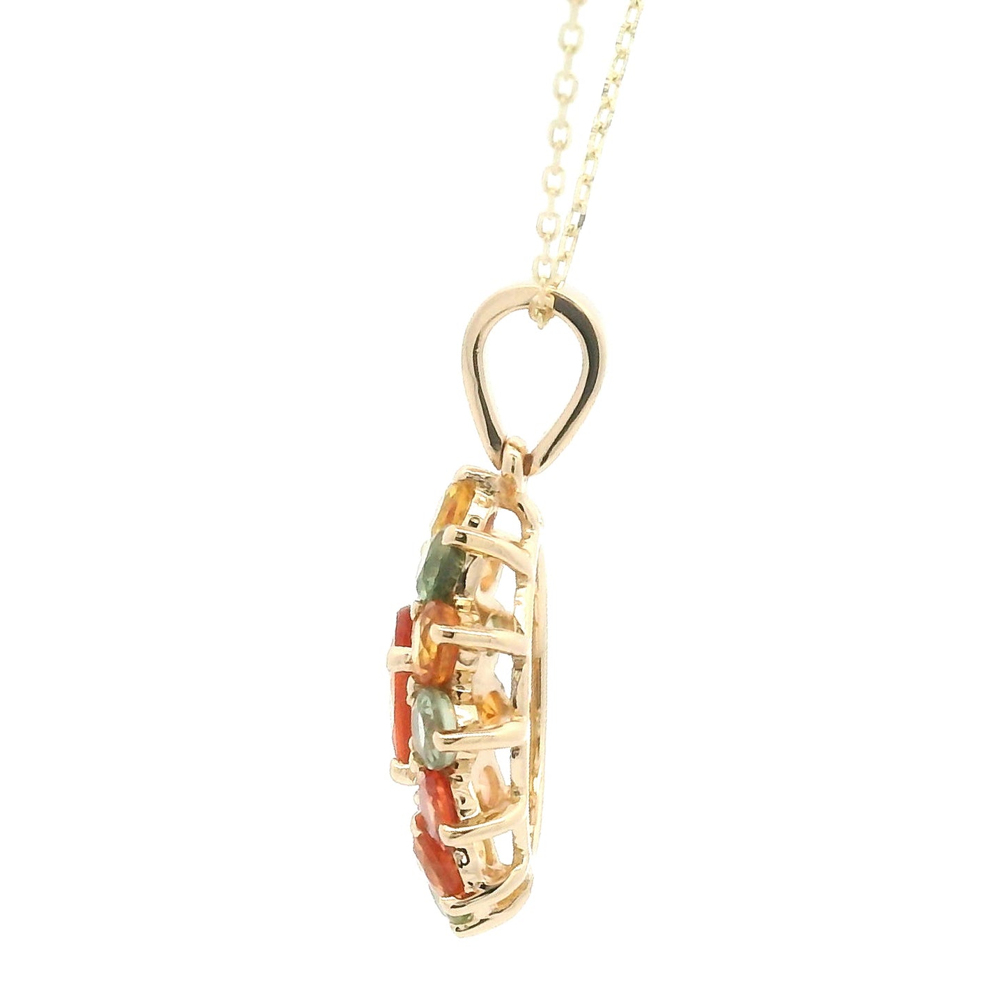 2.24 Ct Multi Sapphire 14K Gold Pendant