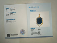 3.86 Ct Octagon Natural Sapphire 14K Gold Pendant