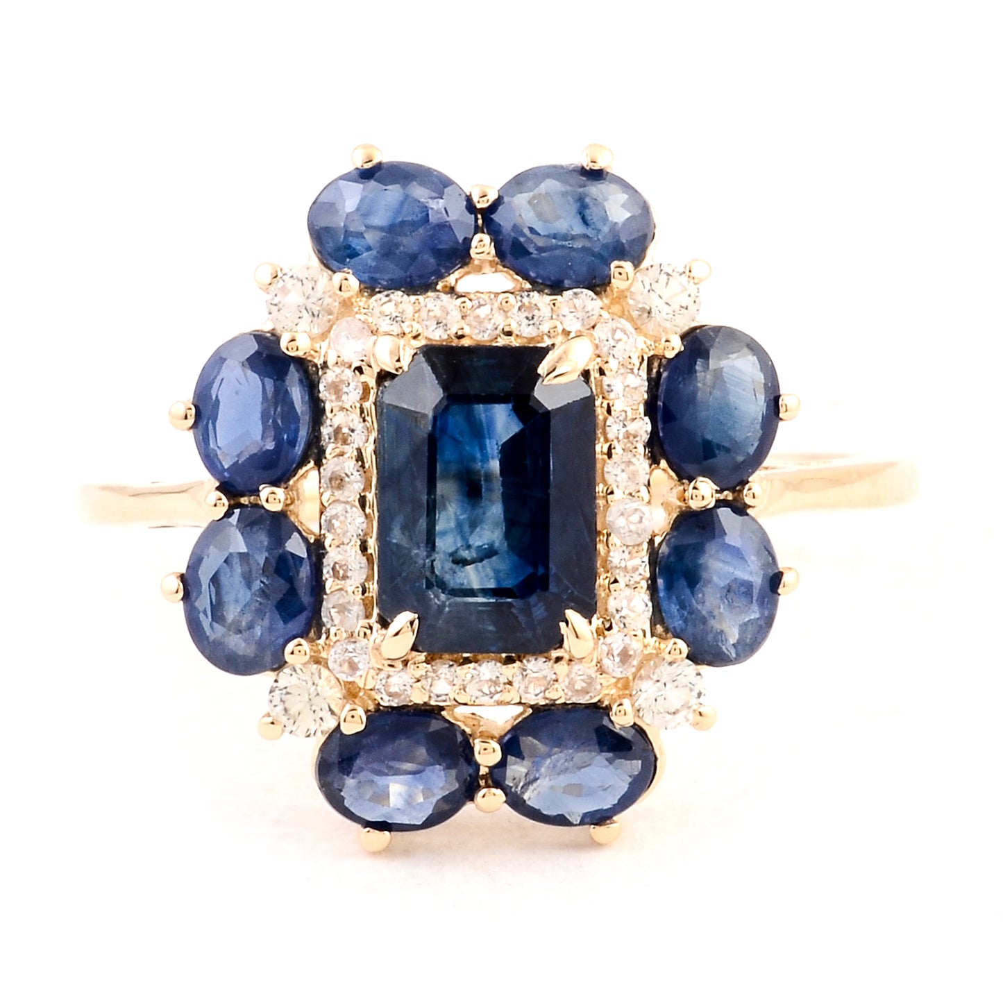 2.80 Ct Octagon Sapphire 14K Gold Ring