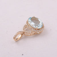 1.30 Ct Oval Aquamarine 9K Gold Pendant