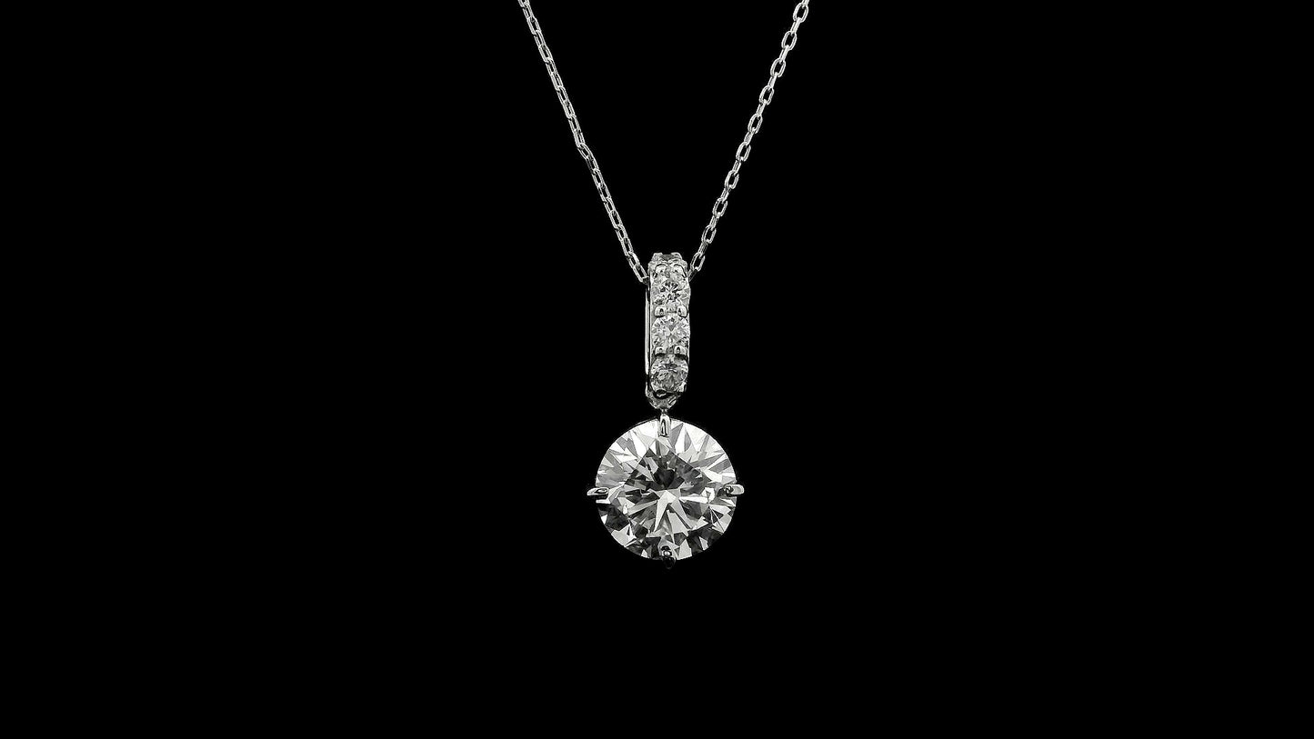 1.99 Ct Round Lab Grown Diamond 14K Gold Pendant