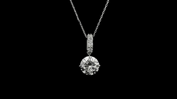 1.99 Ct Round Lab Grown Diamond 14K Gold Pendant