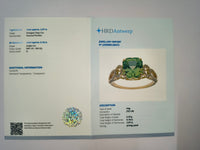 3.15 Ct Octagon Natural Eridot 14K Gold Ring