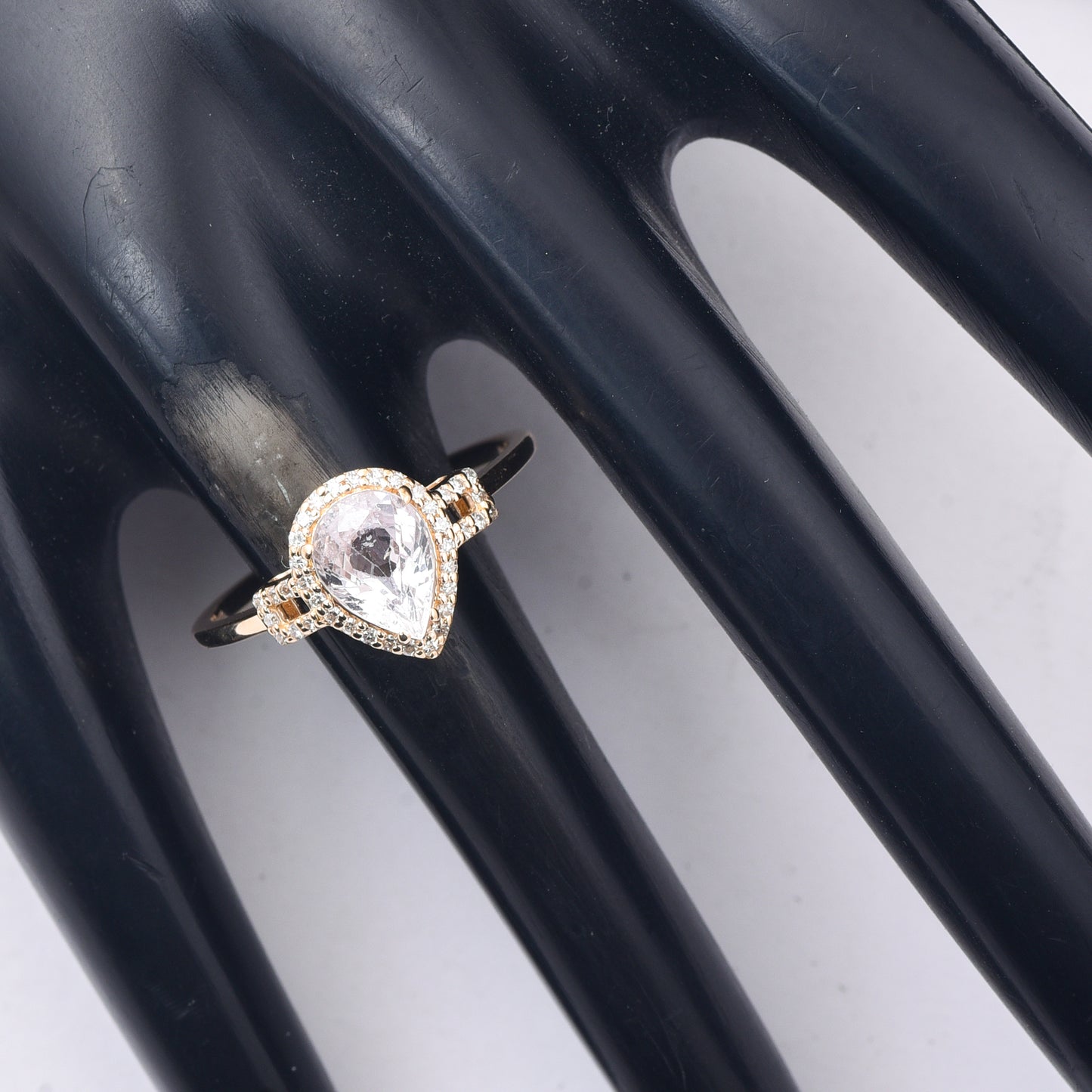 1.52 Ct Pear Mixed Cut Natural Pink Sapphire 14K Gold Ring