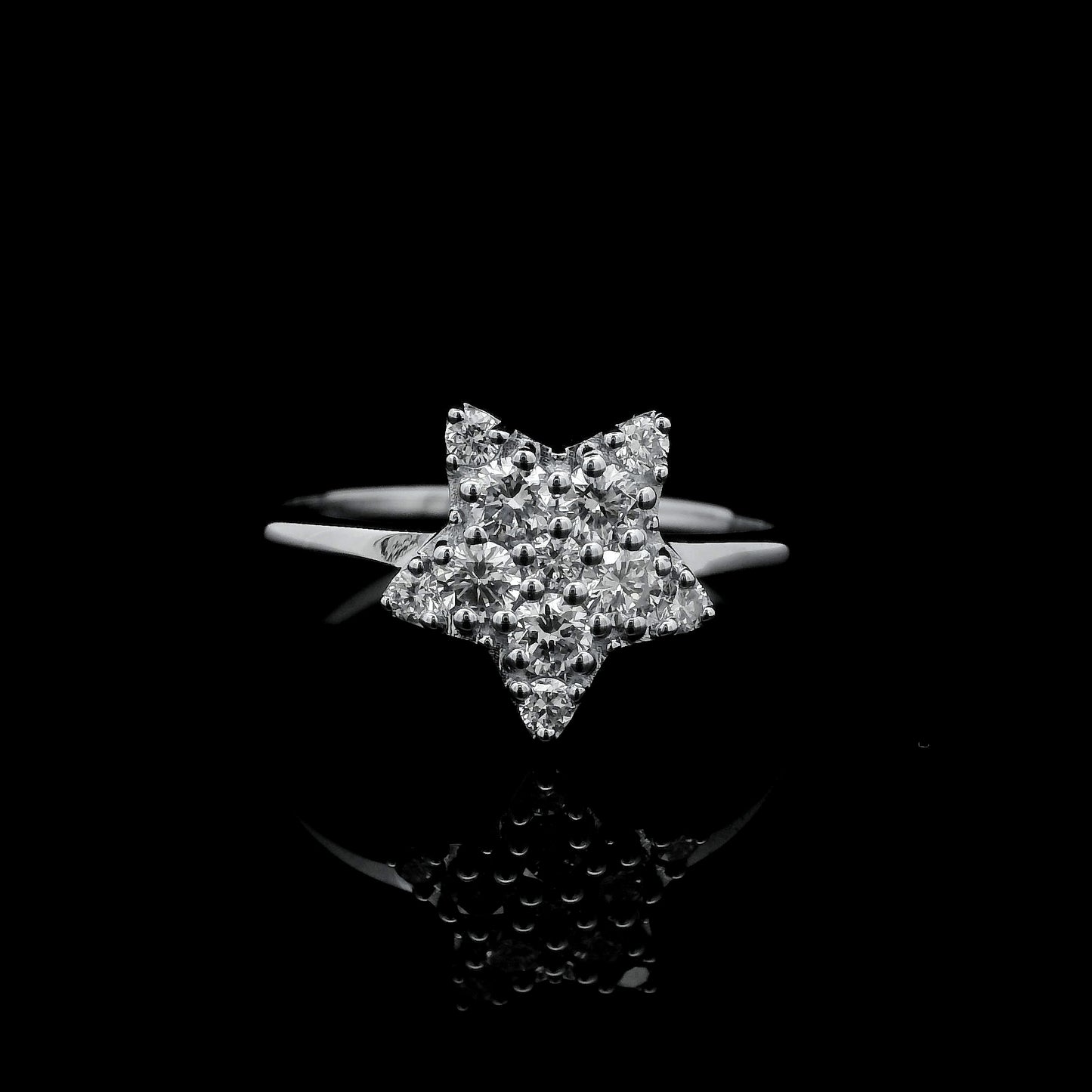 0.56 Ct Round Lab Grown Diamond 925 Sterling Silver Ring