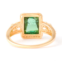 4.31 Ct Cushion Cabochon Cut Natural Tourmaline 14K Gold Ring