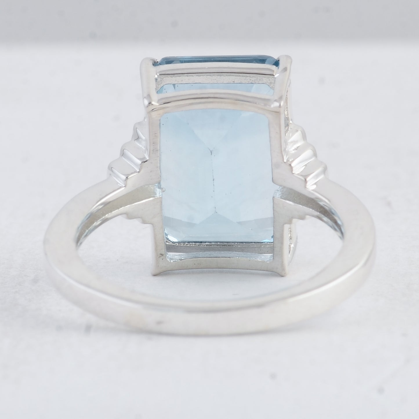 8.00 Ct Octagon Blue Topaz 925 Sterling Silver Ring