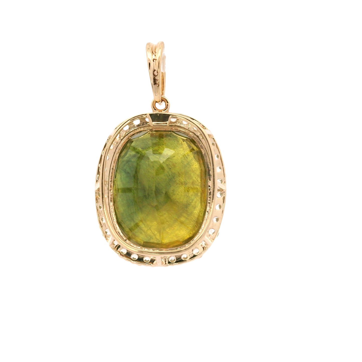 11.99 Ct Oval Fancy Sapphire 14K Gold Pendant