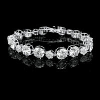22.48 Ct Round Lab Grown Diamond 14K Gold Bracelet