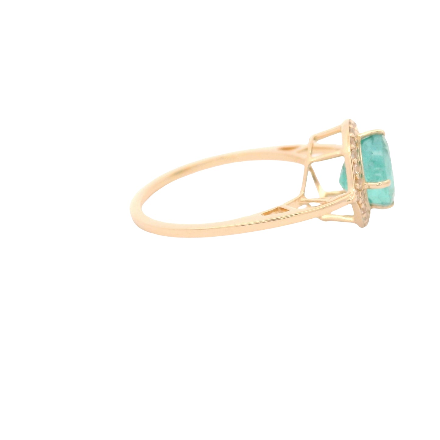 2.11 Ct Round Emerald 14K Gold Ring