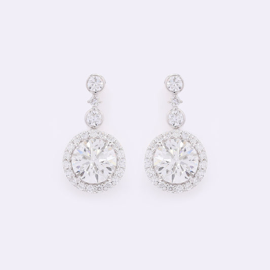 4.07 Carats Lab Grown Diamond 14K Gold Earrings