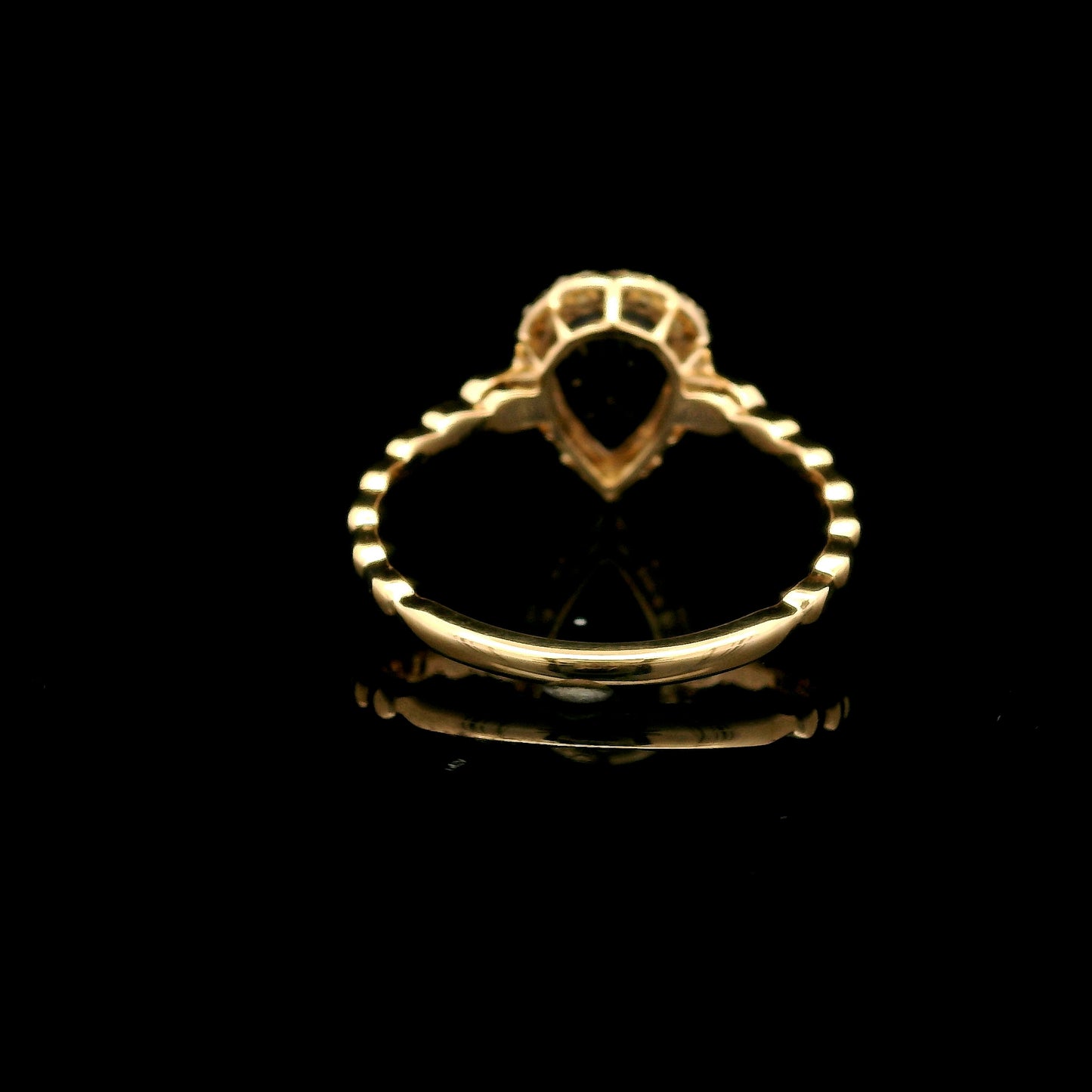1.67 Ct Pear Mixed Cut Lab Grown Sapphire 14K Gold Ring