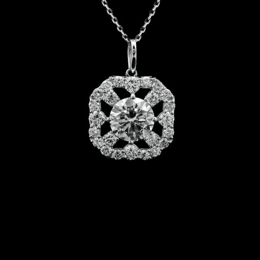 2.54 Carats Lab Grown Diamond 14K Gold Pendant