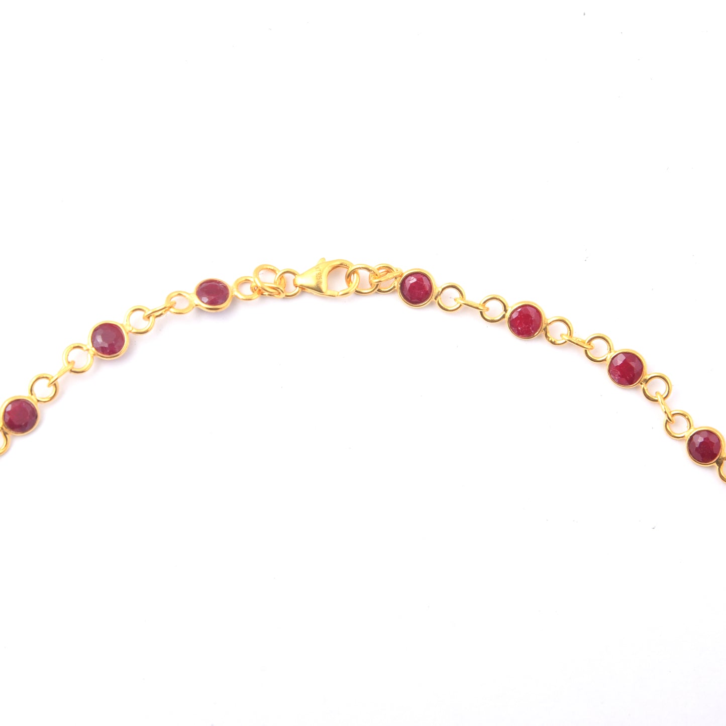 10.22 Ct Round Dyed Ruby 925 Sterling Silver Necklace