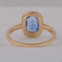 2.00 Ct Cushion Sapphire 9K Gold Ring