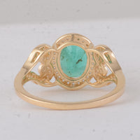 2.02 Ct Oval Emerald 9K Gold Ring