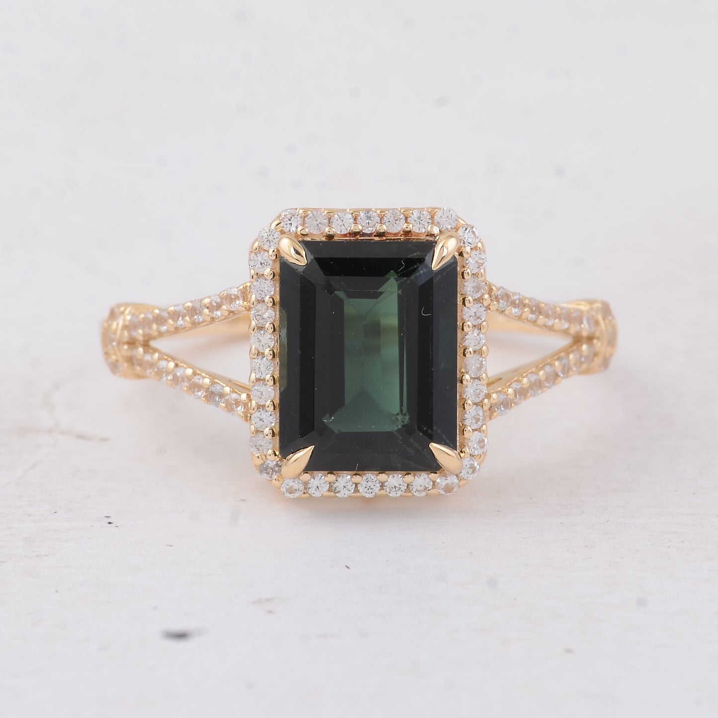 2.91 Ct Octagon Tourmaline 9K Gold Ring