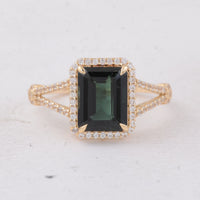 2.91 Ct Octagon Tourmaline 9K Gold Ring
