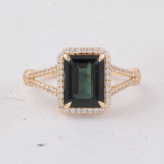 2.91 Ct Octagon Tourmaline 9K Gold Ring