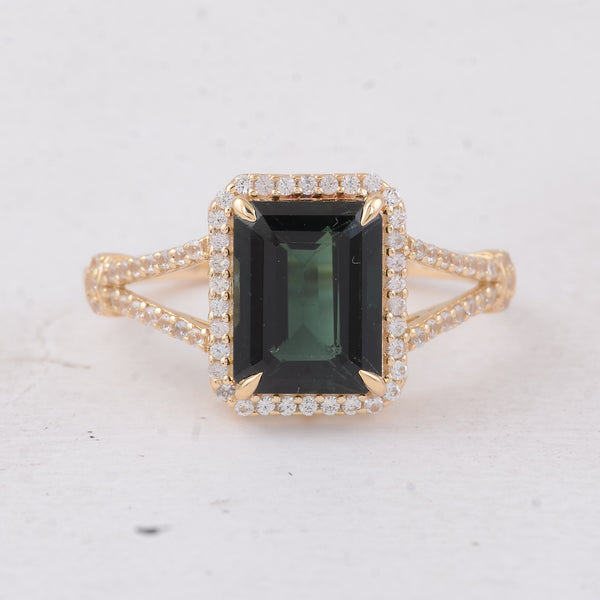 2.91 Ct Octagon Tourmaline 9K Gold Ring