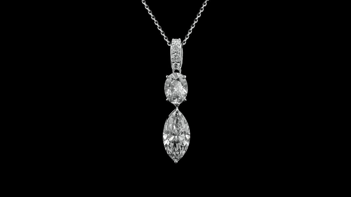 3.09 Carats Lab Grown Diamond 14K Gold Pendant