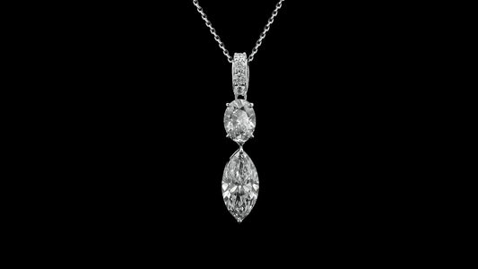 3.09 Carats Lab Grown Diamond 14K Gold Pendant