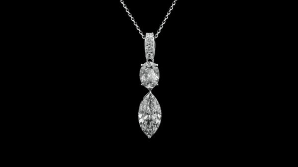 3.09 Carats Lab Grown Diamond 14K Gold Pendant