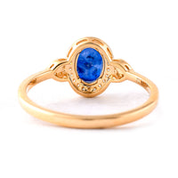 1.46 Ct Oval Mixed Cut Natural Sapphire 14K Gold Ring
