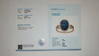 3.46 Ct Oval Mixed Cut Natural Sapphire 14K Gold Ring
