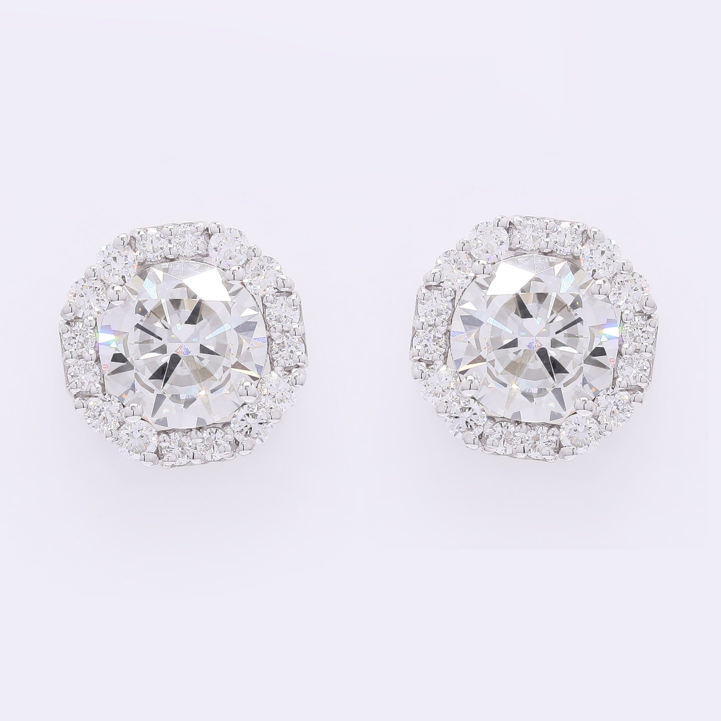 4.00 Carats Lab Grown Diamond 14K Gold Earrings