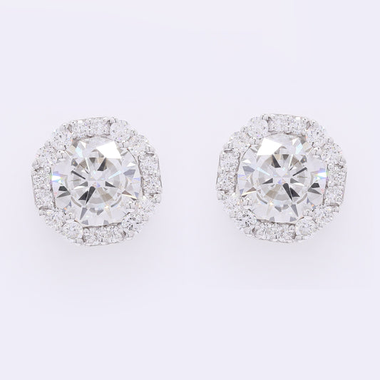 4.00 Carats Lab Grown Diamond 14K Gold Earrings