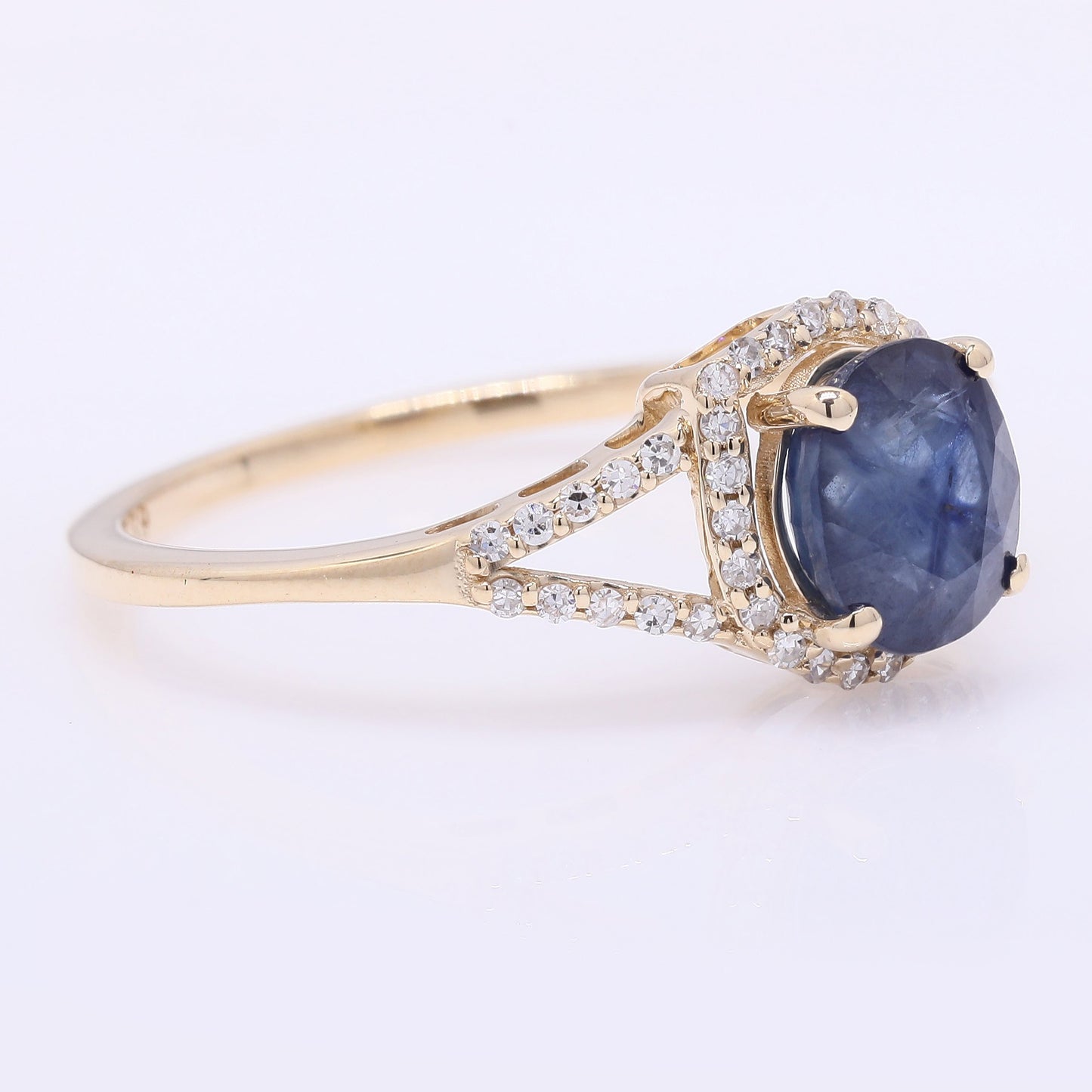 2.19 Ct Oval Cabochon Cut Natural Emerald 14K Gold Ring