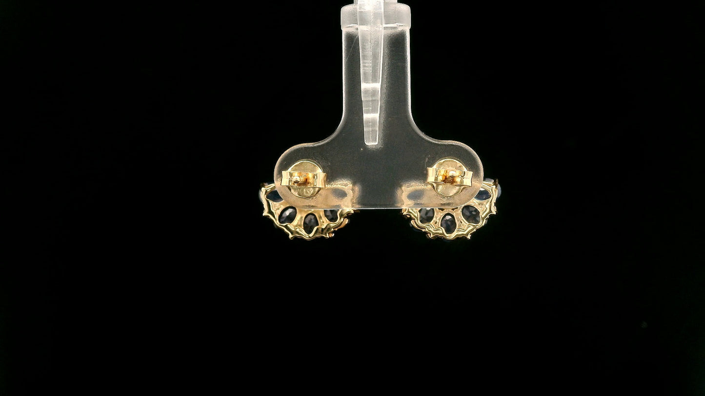 2.95 Ct Oval Sapphire 14K Gold Earrings