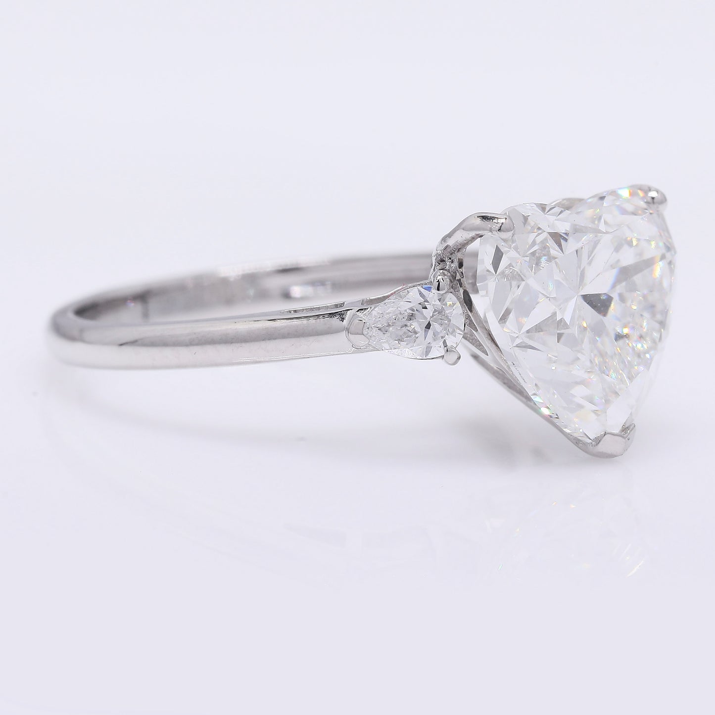 4.22 Ct Heart Brilliant Lab Grown Diamond 950 Platinum Ring