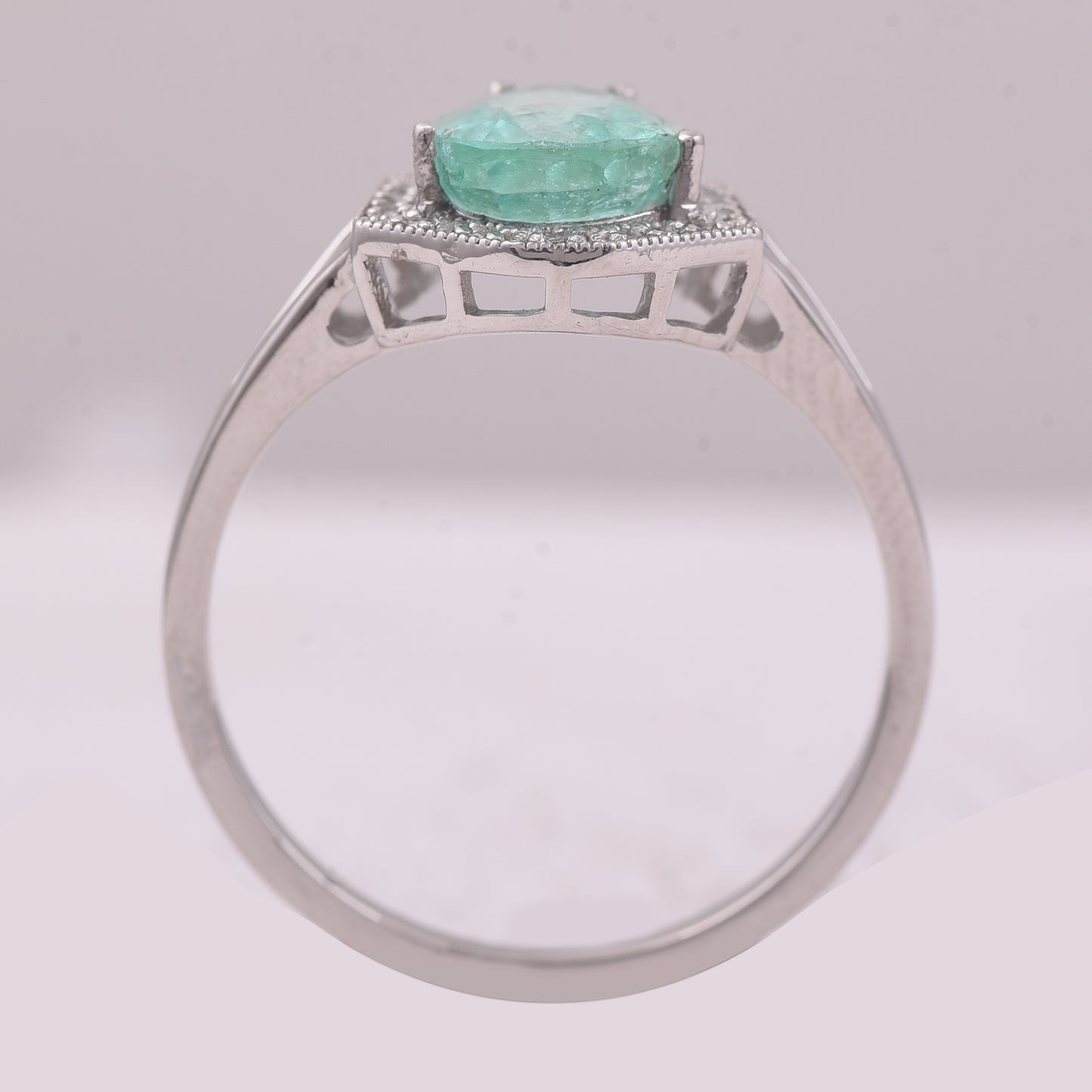 1.40 Ct Pear Mixed Cut Natural Emerald 950 Platinum Ring