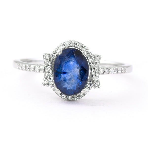1.62 Ct Oval Mixed Cut Natural Sapphire 950 Platinum Ring