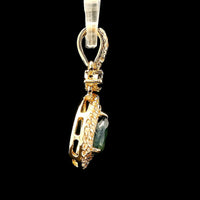 0.85 Ct Pear Sapphire 14K Gold Pendant
