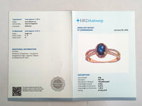 1.42 Ct Oval Mixed Cut Natural Sapphire 14K Gold Ring