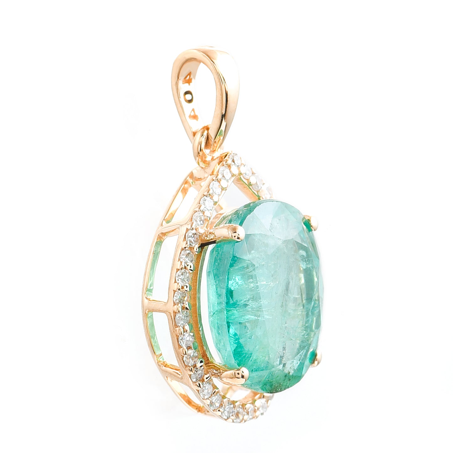 2.78 Ct Oval Emerald 14K Gold Pendant