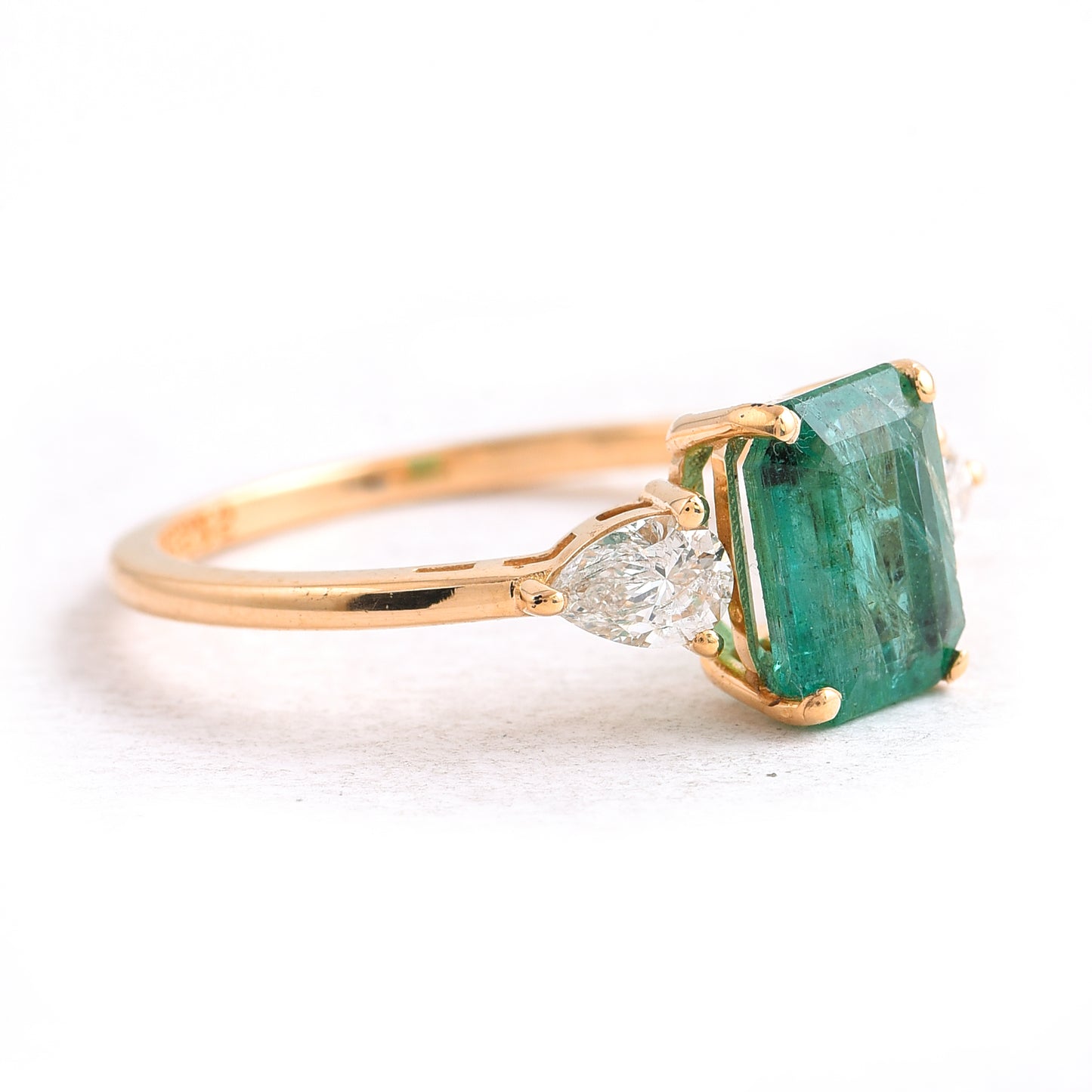 1.70 Ct Octagon Step Cut Natural Emerald 14K Gold Ring