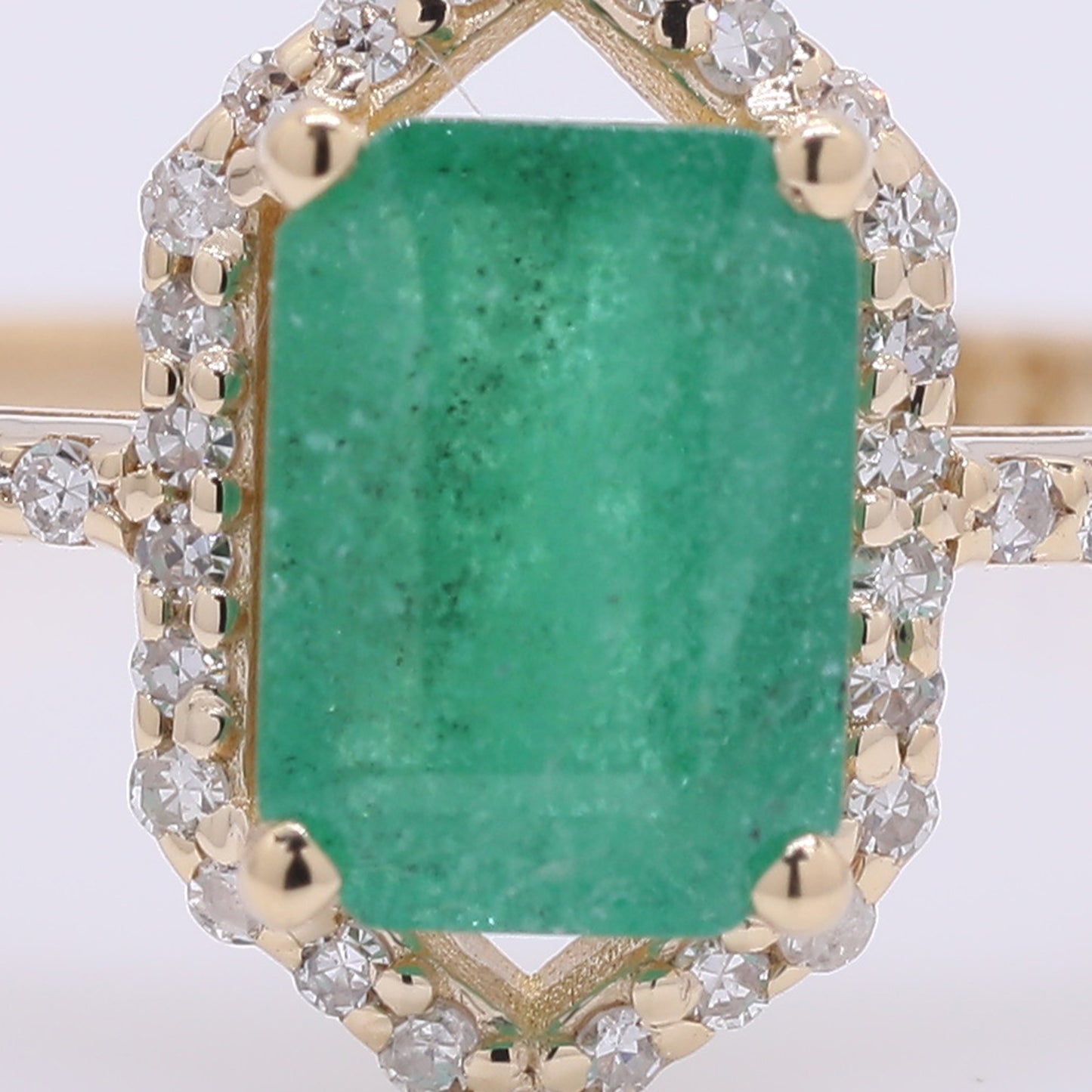 1.21 Ct Octagon Step Cut Natural Emerald 14K Gold Ring