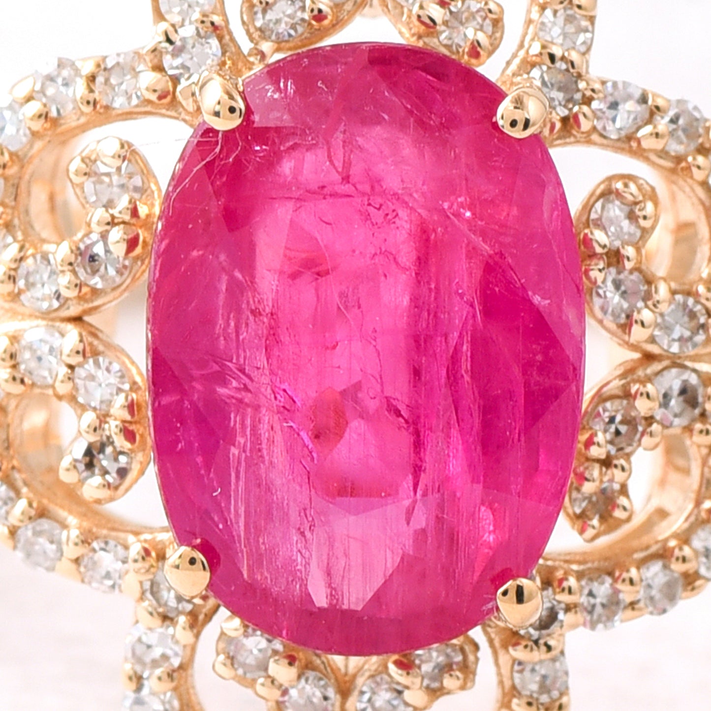 2.43 Ct Oval Mixed Cut Natural Ruby 14K Gold Ring